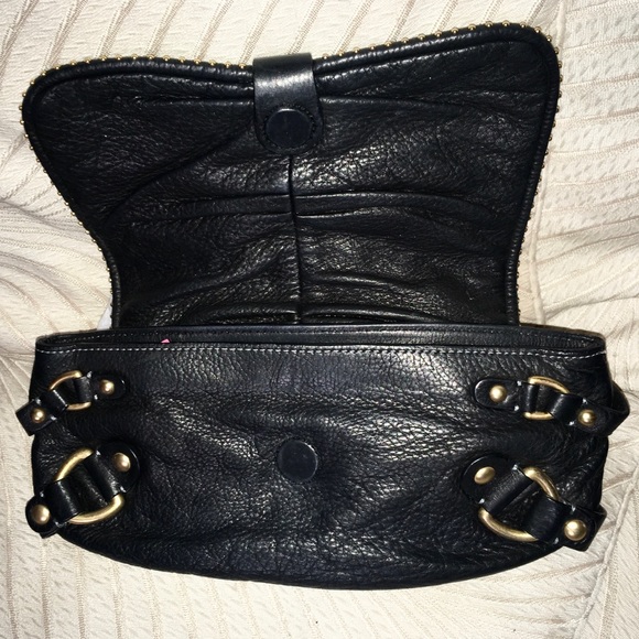 Vtg Y2K Black Gold Juicy Couture Leather Charms Mini Handbag Purse Bag Clutch - Picture 3 of 5